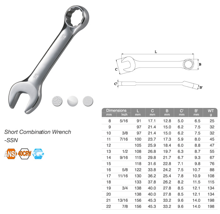 Short Combination Wrench-SSN